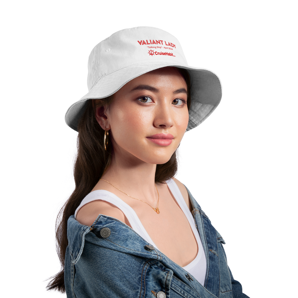 Valiant Lady April 2024 Bucket Hat - v2 - white
