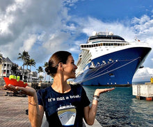 Load image into Gallery viewer, Captain Kate McCue wearing "It's not a boat." shirt
