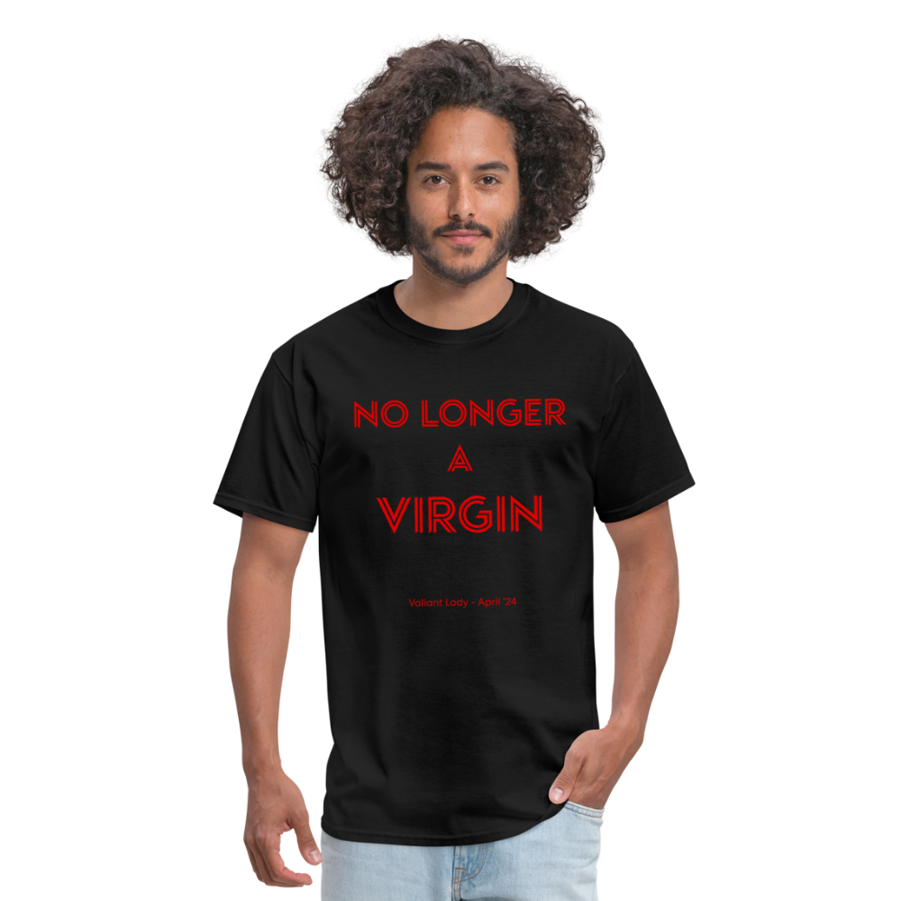 No Longer a Virgin T-Shirt - April 2024 Group - black