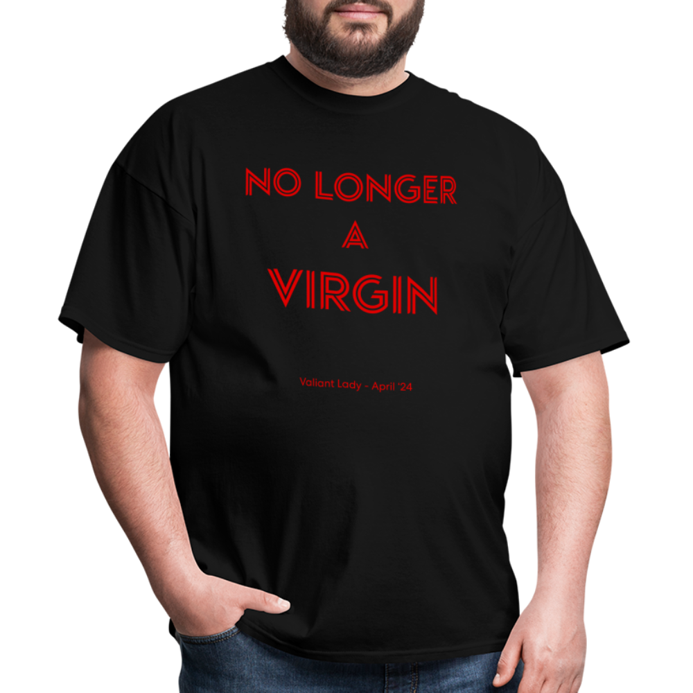 No Longer a Virgin T-Shirt - April 2024 Group - black