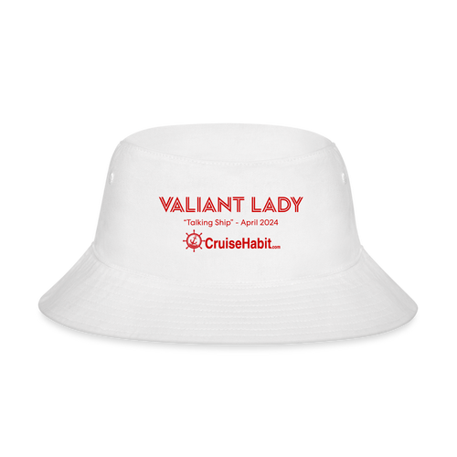 Valiant Lady April 2024 Bucket Hat - v2 - white