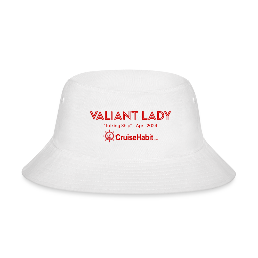 Valiant Lady April 2024 Bucket Hat - v2 - white