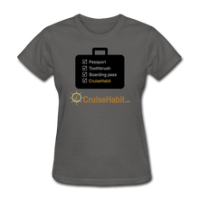 Load image into Gallery viewer, Cruise Checklist Shirt (Women&#39;s) - charcoal