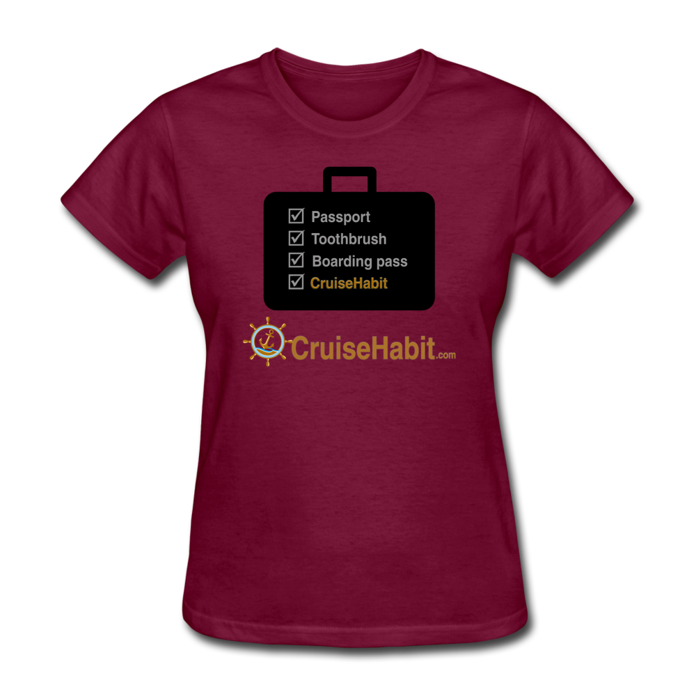 Cruise Checklist Shirt (Women's) - burgundy