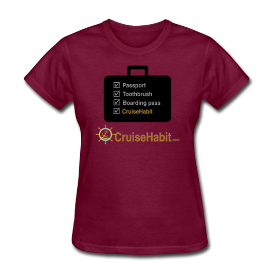 Cruise Checklist Shirt (Women's) - burgundy
