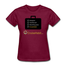 Load image into Gallery viewer, Cruise Checklist Shirt (Women&#39;s) - burgundy