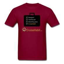 Load image into Gallery viewer, Cruise Checklist Shirt (Men&#39;s) - burgundy