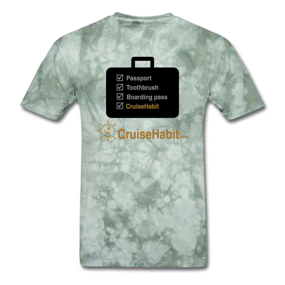 Cruise Checklist Shirt (Men's) - military green tie dye