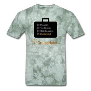 Cruise Checklist Shirt (Men's) - military green tie dye