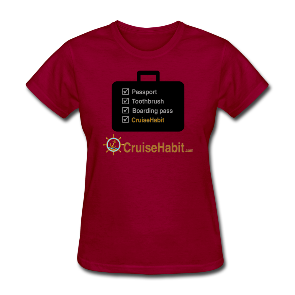 Cruise Checklist Shirt (Women's) - dark red
