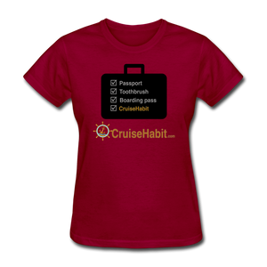 Cruise Checklist Shirt (Women's) - dark red