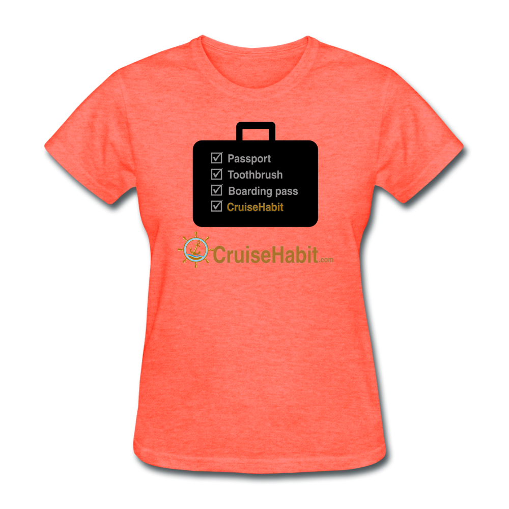 Cruise Checklist Shirt (Women's) - heather coral