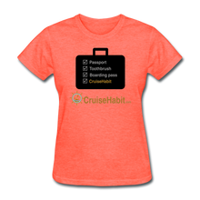 Load image into Gallery viewer, Cruise Checklist Shirt (Women&#39;s) - heather coral