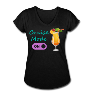Cruise Mode 'On' - Tropical Cruise Women's V-Neck Shirt-CruiseHabit