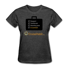 Load image into Gallery viewer, Cruise Checklist Shirt (Women&#39;s) - heather black
