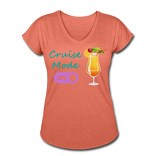 Load image into Gallery viewer, Cruise Mode &#39;On&#39; - Tropical Cruise Women&#39;s V-Neck Shirt-CruiseHabit