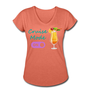 Cruise Mode 'On' - Tropical Cruise Women's V-Neck Shirt-CruiseHabit