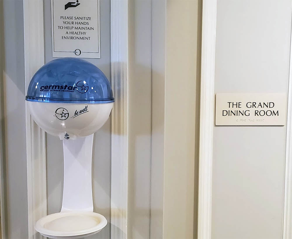 Germstar Noro in a dispenser on Oceania Sirena
