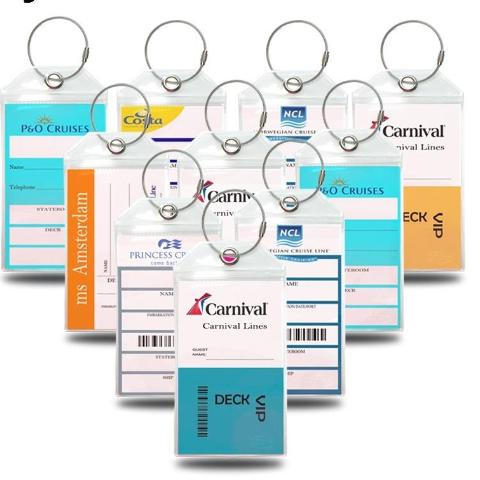 Luggage Tag Holders - Holds Tags for Carnival, Princess, Holland America, MSC, NCL, Cunard - Pack of 10-CruiseHabit