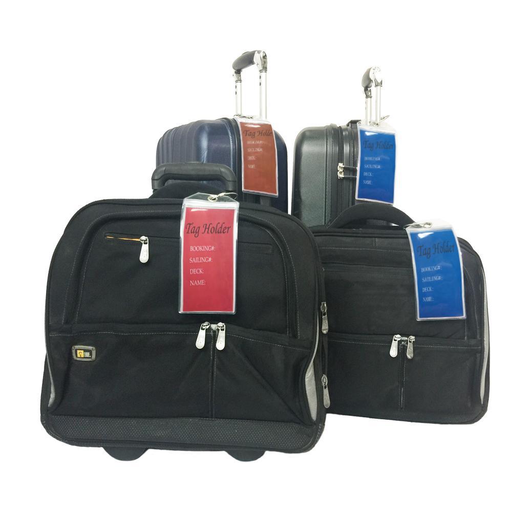 Luggage Tag Holders - Holds Tags for Carnival, Princess, Holland America, MSC, NCL, Cunard - Pack of 10-CruiseHabit